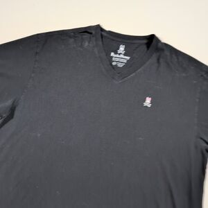 Psycho Bunny Shirt Mens 2XL Black V Neck Pima Cotton Logo Casual Tee Basic